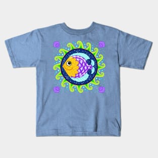 Funny Little Fish Mandala Kids T-Shirt